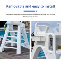 Chaise d'agent de sauvetage pour piscine à plateforme haute, échelle, cadre ABS anti-UV, équipement de sécurité antidérapant pour piscines familiales