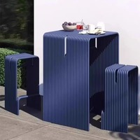 Ensemble table et chaises d'extérieur en alliage d'aluminium, style décontracté pour patios, terrasses, jardins, cafés, salons de thé, maisons d'hôtes