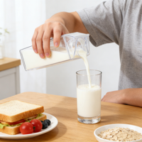 Bouteille de jus carrée en plastique réutilisable de 750 ml, personnalisée en usine, transparente, en carton, pour lait et eau