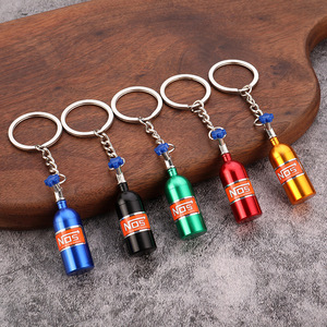 Llavero de botella de óxido <span class=keywords><strong>nitroso</strong></span>, colgante metálico para coche, estilo JDM, regalo al por mayor para hombres, suministro de fábrica - Product Image 1