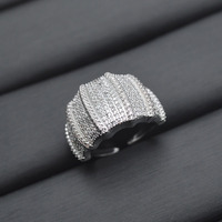 Luxus 18 Karat vergoldet Full Pave Zirkonia offene breite Ringe für Frauen Engagement Modeschmuck Accessoires