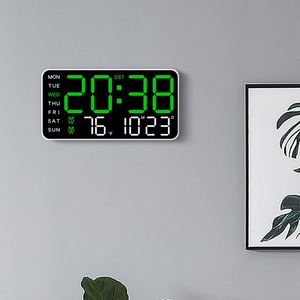 Modern Borderless LED Display Digital <b>Wall</b> <b>Clock</b> Multifunctional Snooze Alarm Night Light Plastic Living Room Bedroom - Product Image 2