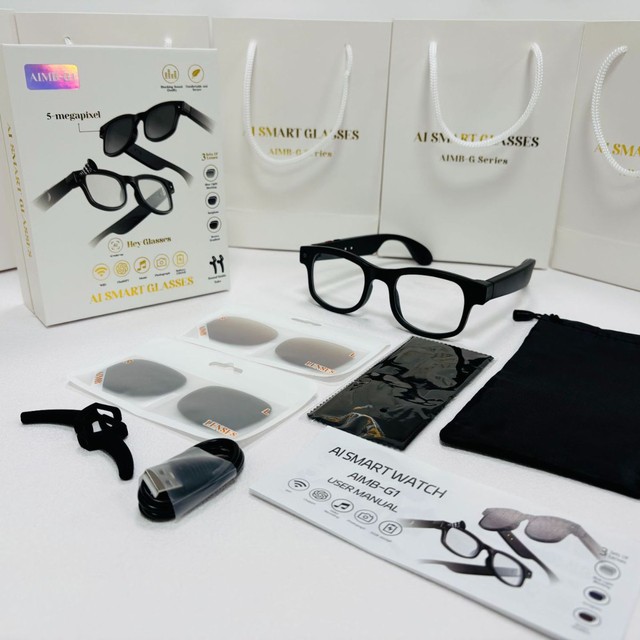 Outdoor AIMB-G1 Smart Glasses Ai Sunglasses Multifunction 8MP Video Play Music Voice Recording Sunglasses With Camera and Video