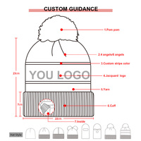Qianzun personnalisable votre propre Logo 100% acrylique polaire doublé Pom Pom Beanie chapeau broderie lettre motif Jacquard Bobble chapeau