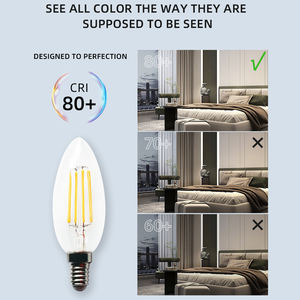Ampoule à filament led 2W 4W C35 C35T 3000K 4000K 5000K 6500K E12/E14, scintillante - Product Image 4