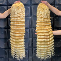 Perruque frontale en cheveux vierges blonds 613 ondulés, avec dentelle HD transparente, perruques complètes en cheveux humains pour femmes noires, vente en gros