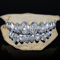 Grillz dentaires sur mesure, style hip-hop, en argent S925 et or massif 9K, 10K, 14K, 18K, avec coupe ovale, certifiés par un tiers