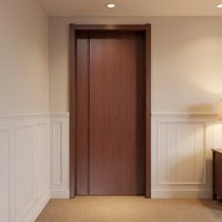 Porte intérieure moderne au design minimaliste, couleur noyer, finition WPC, panneau plat, durable, résistante aux rayures, pour immeubles d'appartements