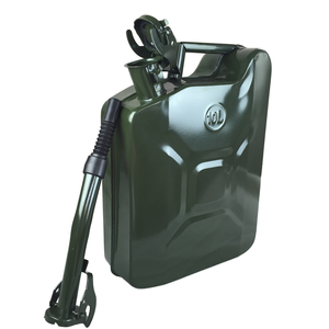 Bidon à <span class=keywords><strong>essence</strong></span> en acier carbone portable personnalisé de 5 gallons (20 L), style américain, bidons métalliques pour moto et voiture - Product Image 1