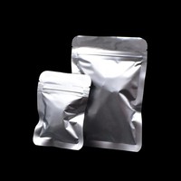 Sac refermable plat en aluminium de haute qualité, réutilisable, argenté, pour emballage de snacks, résistant à l'humidité
