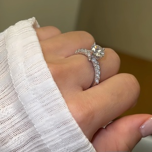 Anillos de Compromiso y Cóctel Dylam, Elegantes y Exclusivos, de Plata de Ley 925 con Moissanita de 2.31ct, D VVS1, para Mujer - Product Image 4