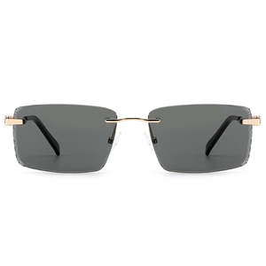 Gafas de Sol Sofisticadas con Gradiente Azul Cielo, Montura Metálica Dorada con Bordes Grabados Ornamentales, Gafas de Moda para Hombre y Mujer - Product Image 5