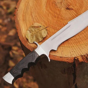Cuchillo Bowie para Caza y Camping, con Mango de Madera, Hecho a Mano, de Alta Calidad, Multifuncional, Hoja Fija de Acero Inoxidable, OEM - Product Image 3