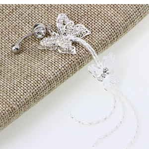 패션 바디 쥬얼리 G23 스테인레스 크리스탈 보석 배꼽 피어싱 링 섹시한 여성의 골드 배꼽 보석 술 - Product Image 2