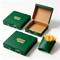 Boîte à pizza en carton ondulé de qualité alimentaire, imprimée sur mesure, résistante à la graisse, pour les restaurants, la vente à emporter, la restauration rapide, en gros