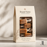 Boîtes en carton ivoire avec fenêtre transparente et logo personnalisé pour pâtisserie, bonbons, desserts