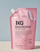 Emballage cosmétique personnalisé rechargeable, étanche à l'humidité, pour pochette souple à bec verseur en PE