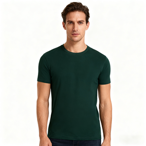 Camiseta de manga corta en blanco sólido de algodón mercerizado de alto recuento de los <span class=keywords><strong>a</strong></span>ños 50, uniforme de trabajo con estampado de logotipo personalizado bordado - Product Image 1