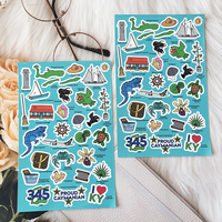 Meilleures ventes de feuilles d'autocollants découpés à la forme personnalisées A4 A5 A6, logo coloré, kawaii, paillettes, dessin animé, feuilles d'autocollants découpés à la forme
