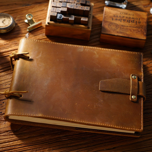 Wholesale A5 Handmade Leather Journal Vintage Cowhide Diary Sketchbook Notepad Vintage Genuine Leather Sketch <strong>Writing</strong> <strong>Notebook</strong> - Product Image 1