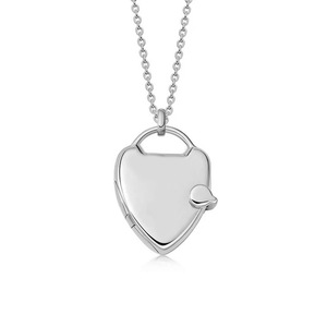 Collar con Colgante de Medallón en Forma de Corazón con Foto Conmemorativa y Biografía, Chapado en Oro de 18K, con Logotipo Grabado Personalizado - Product Image 2
