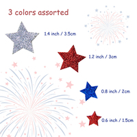 Autocollants étoiles patriotiques en mousse pailletée, fournitures de bricolage pour projets sur le thème du 4 juillet, Jour de l'Indépendance, scrapbooking, 200 pièces
