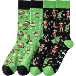 Calcetines Divertidos de Algodón con Dibujos Animados de Monstruos Verdes, Calcetines Unisex para <span class=keywords><strong>Hombre</strong></span> y Mujer, Calcetines de Moda para Estudiantes, Calcetines Navideños - Product Image 1