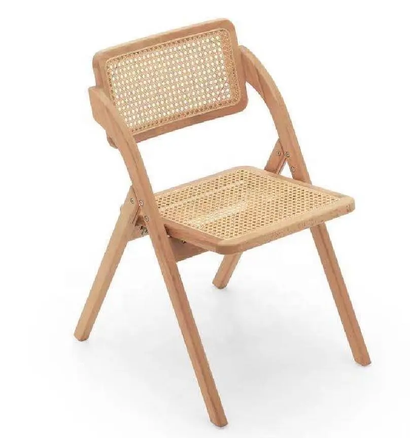 Nordic Mobili Pieghevole Solido Sedile Esterno Ristorante Negozio Ufficio Domestico Da Pranzo In Legno Naturale di Canna Vimini Rattan Sedia