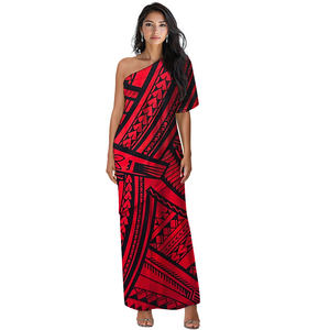 Abbigliamento hawaiano di alta qualità stampa su richiesta Polynesian <span class=keywords><strong>Elei</strong></span> Tribal Design da donna abito in due pezzi a spalle scoperte - Product Image 3