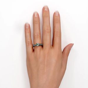 Handmade <b>Moss</b> <b>Agate</b> Moissanite Classic Geometric Engagement <b>Ring</b> 925 Sterling Silver Prong Setting <b>Ring</b> - Product Image 4
