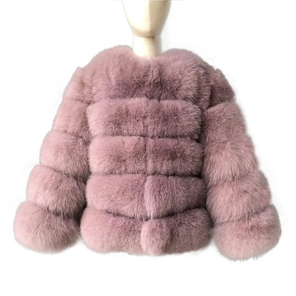 High Quality Kid Fox Fur Jacket Winter Warm Fur Coat Girls Custom Kids Fur Coat