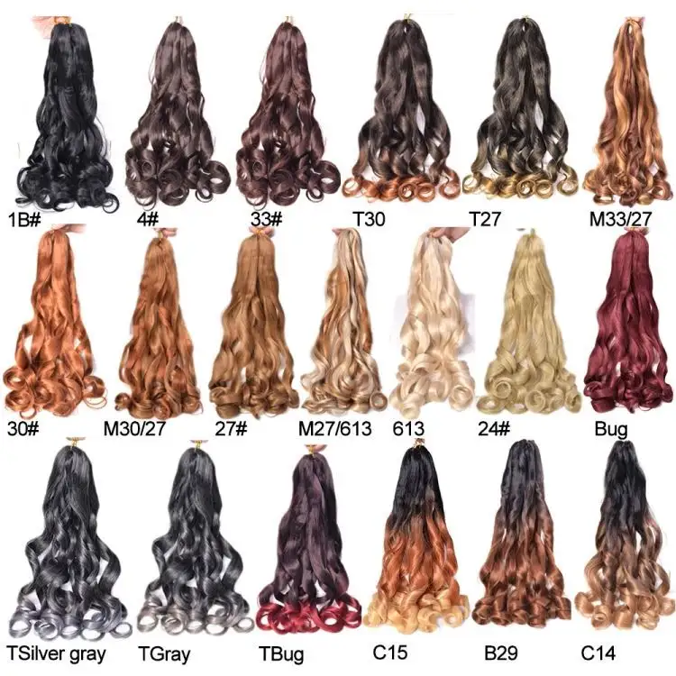 150g Display Loose Body Wave Pony Style Spiral Curl Crochet Braid French Curls Synthetic Hair Extensions Curly Braiding Hair