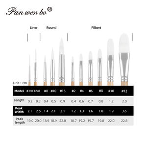 Panwenbo-Ensemble de 25 pinceaux en nylon à <span class=keywords><strong>gouache</strong></span> acrylique pour étudiants en peinture artistique, vente en gros de pinceaux avec sacs de rangement en toile - Product Image 3