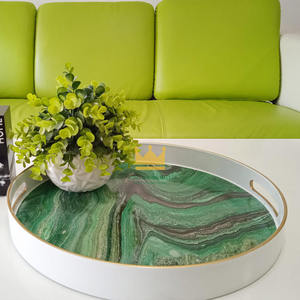 Bandeja de Servir de Madera Lacada Decorativa Hecha a Mano con Diseño Moderno y Elegante, Ecológica, para Utensilios de Cocina - Product Image 4