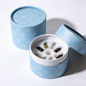 Caja Cilíndrica de Cartón de Lujo Ecológica con Logotipo Personalizado, con Forro de Esponja para Crema Facial, Cuidado de la Piel, Alta Calidad - Product Image 1