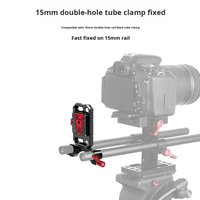 Mini plaque de batterie en V en alliage d'aluminium, pince de rail à double trou de 15 mm, support de caméra multifonctionnel, flexible et léger