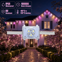 Contrôleur d'application intelligent pour l'extérieur de la maison, éclairage de pointe IP68 étanche, lumières de bord de toit 48V, éclairage de Noël extérieur permanent en forme de méduse