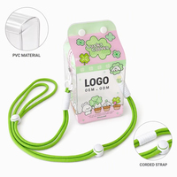 Pochette en PVC personnalisée imprimée, sac suspendu à fermeture éclair, étanche et transparente, pour l'affichage de poupées de dessin animé, sacs cadeaux avec crochet