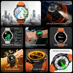 Montre connectée GPS Z422 avec réponse rapide <span class=keywords><strong>WhatsApp</strong></span>, traduction linguistique, boussole, lampe torche LED, montre connectée sportive Explorer Pro - Product Image 5