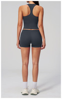 Ensemble de sport 2 pièces pour femme : débardeur dos nageur avec soutien-gorge intégré et short de yoga, léger et compressif