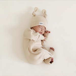 Tutina per Neonati Organica a Costine Hongbo, con Polsini a Guanto, per Bambini e Bambine da 9 a 12 <span class=keywords><strong>Mesi</strong></span>, con Cerniera a Doppio Senso - Product Image 4