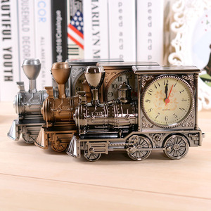 Reloj Despertador Creativo Estilo Locomotora Antigua, Negro, Plateado, Bronce, Movimiento de Segundos Saltantes, Reloj de Escritorio, Regalo de Cumpleaños - Product Image 3