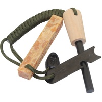 Kit d'incendie de camping manche en bois de graisse organique Kit allume-feu en silex avec tige en ferrocerium