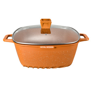 Square Maifan Stone Non-Stick Aluminum Cookware Set With Lids Oven Safe Household Kitchen Pots And Pans For Cooking - Product Image 3