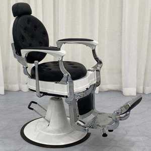 Sillón de Barbería Clásico Negro, Plegable, Ajustable, para Salón de Belleza - Product Image 2