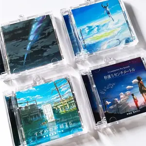 Hinchee Cá Nhân Tùy Chỉnh In Dễ Thương Anime CD Keychain Kpop Tay Áo Keychain Với NFC Ảnh Acrylic CD Hộp Keychain