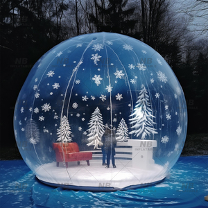 Christmas PVC <b>Inflatable</b> Snow Globe House With Bubble Feature for Outdoor Photo Booth Parties 202404 <b>Inflatable</b> Snowglobe Christ - Product Image 2