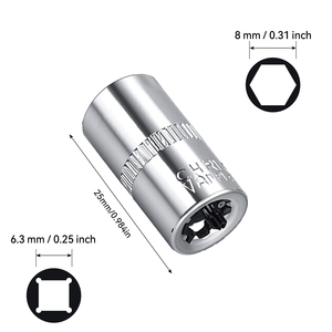 <span class=keywords><strong>Set</strong></span> di 10 Chiavi a Bussola da 1/4 di Pollice, Metriche e SAE, in Acciaio al Cromo Vanadio per Riparazioni Auto - Product Image 6