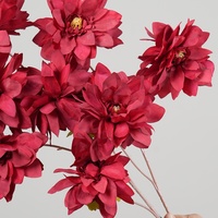Bruidsboeketten Kunstbloemen 3-koppige Dahlia Arrangementen PVC Schuim Zijde Stof Geen Montage Nodig Gangdecoratie Achtergrond Bloemenwanden Winkel
