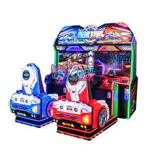 Simulateur de course automobile rouge et bleu pour 2 joueurs, jeu d'arcade à monnayeur pour salle de jeux, machine de divertissement complète - Product Image 5